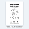 Restaurant Quiet Pages – Printable Activities for Kids 4–8 (PDF)