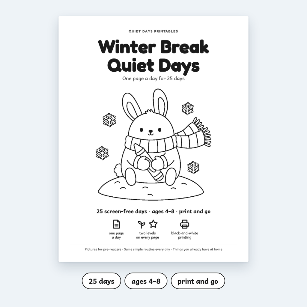 Winter Break Complete Bundle – 5 Printable Packs for Kids 4–8 (PDF)