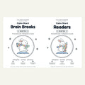 Calm Start Brain Breaks and Calm Start Readers covers (shown colored in)