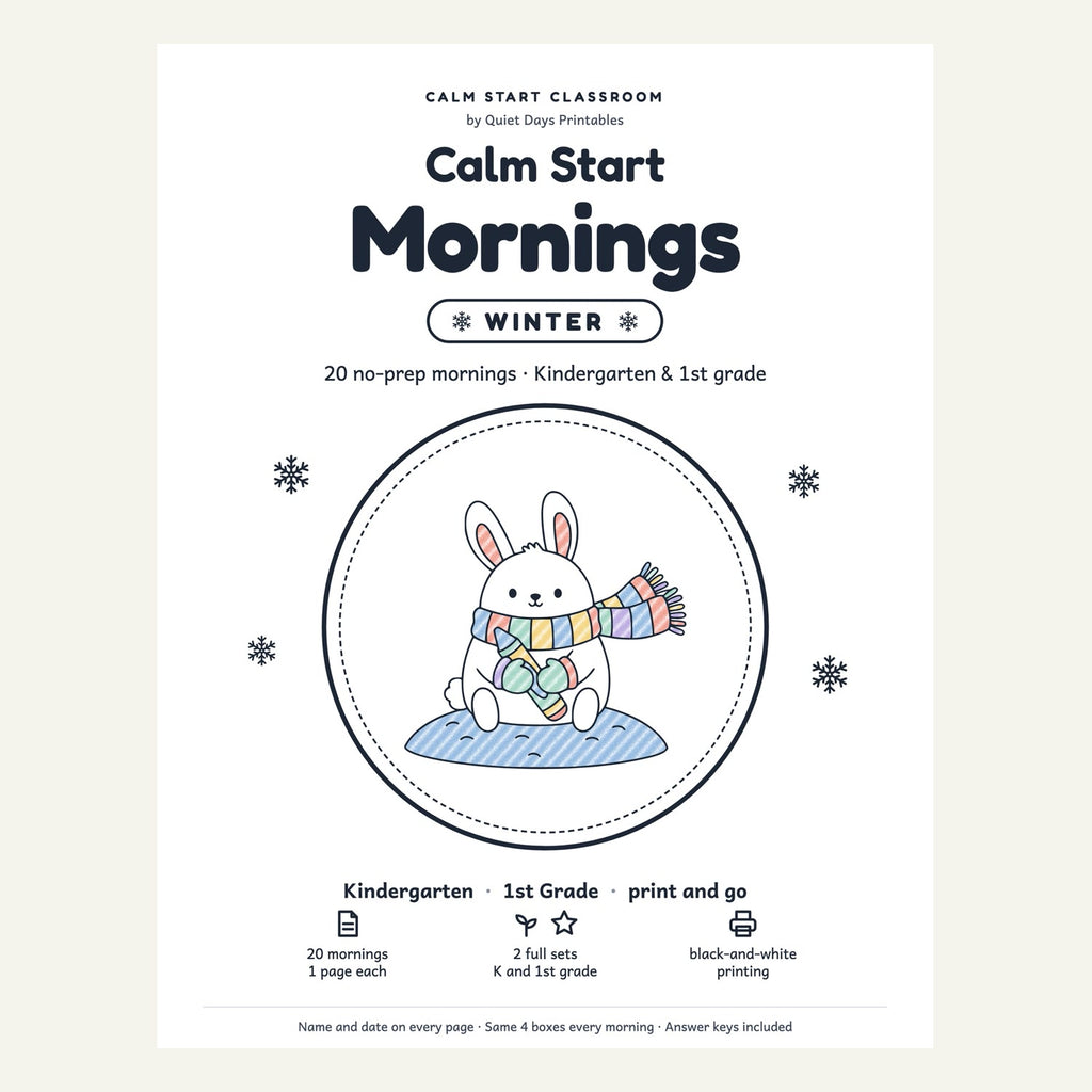 Calm Start Mornings · Winter cover (shown colored in)