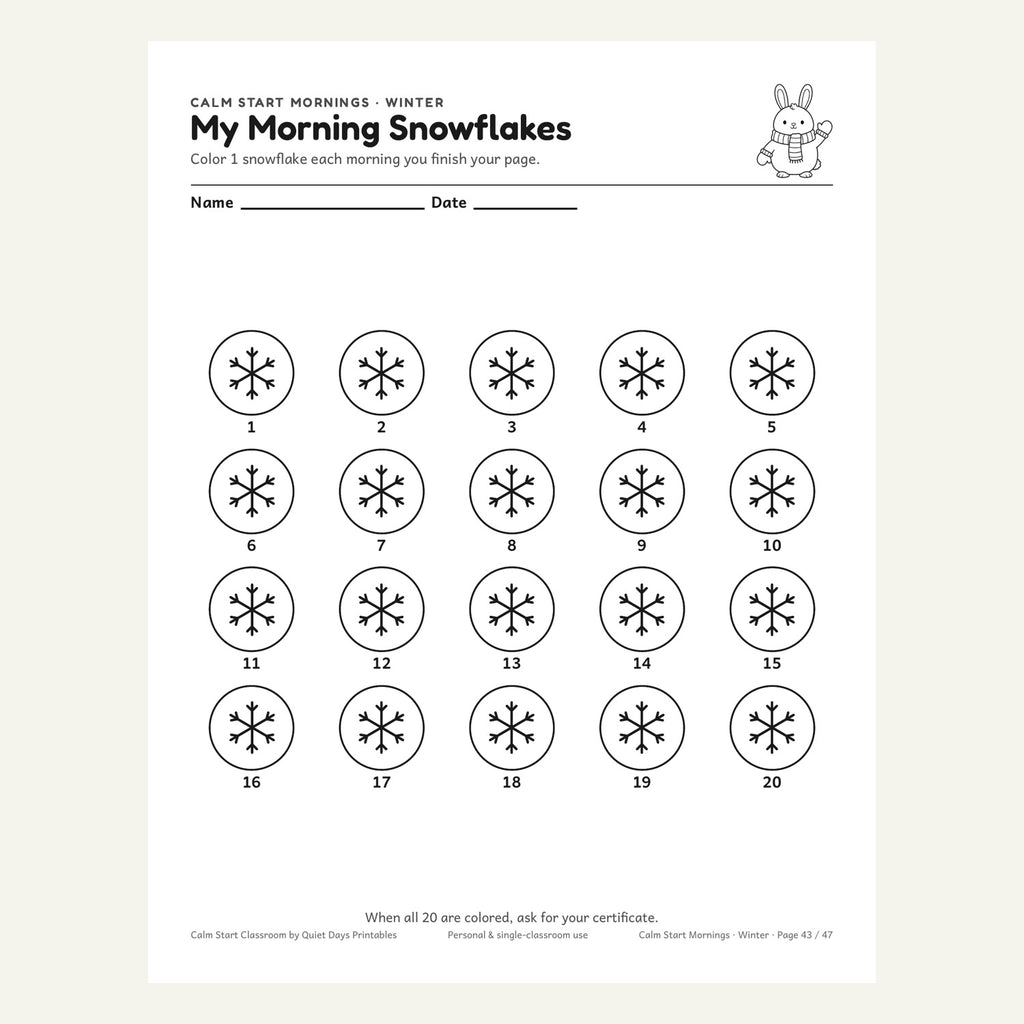20-snowflake morning tracker