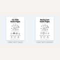 Car Ride and Restaurant Quiet Pages covers side by side