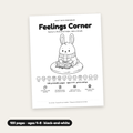 Feelings Corner printable cover with Pip the bunny, 100 pages, ages 4-8
