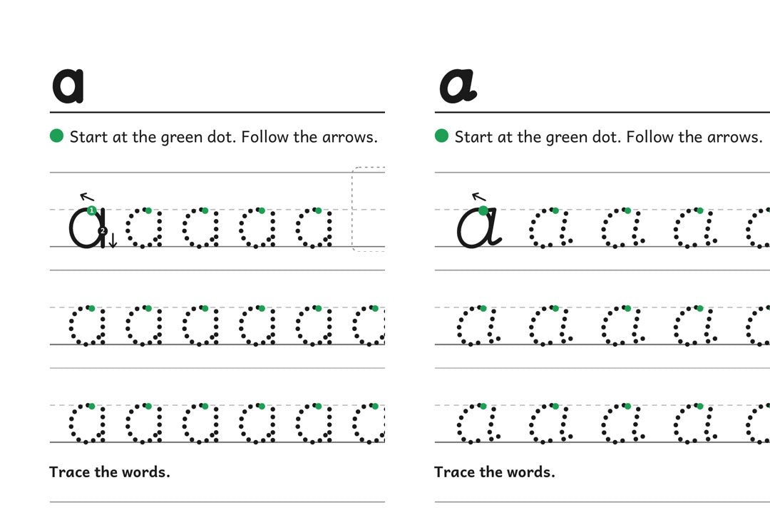 Same lowercase a: Ball-and-stick on the left, Slanted on the right