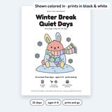 Cover of the Winter Break Quiet Days printable